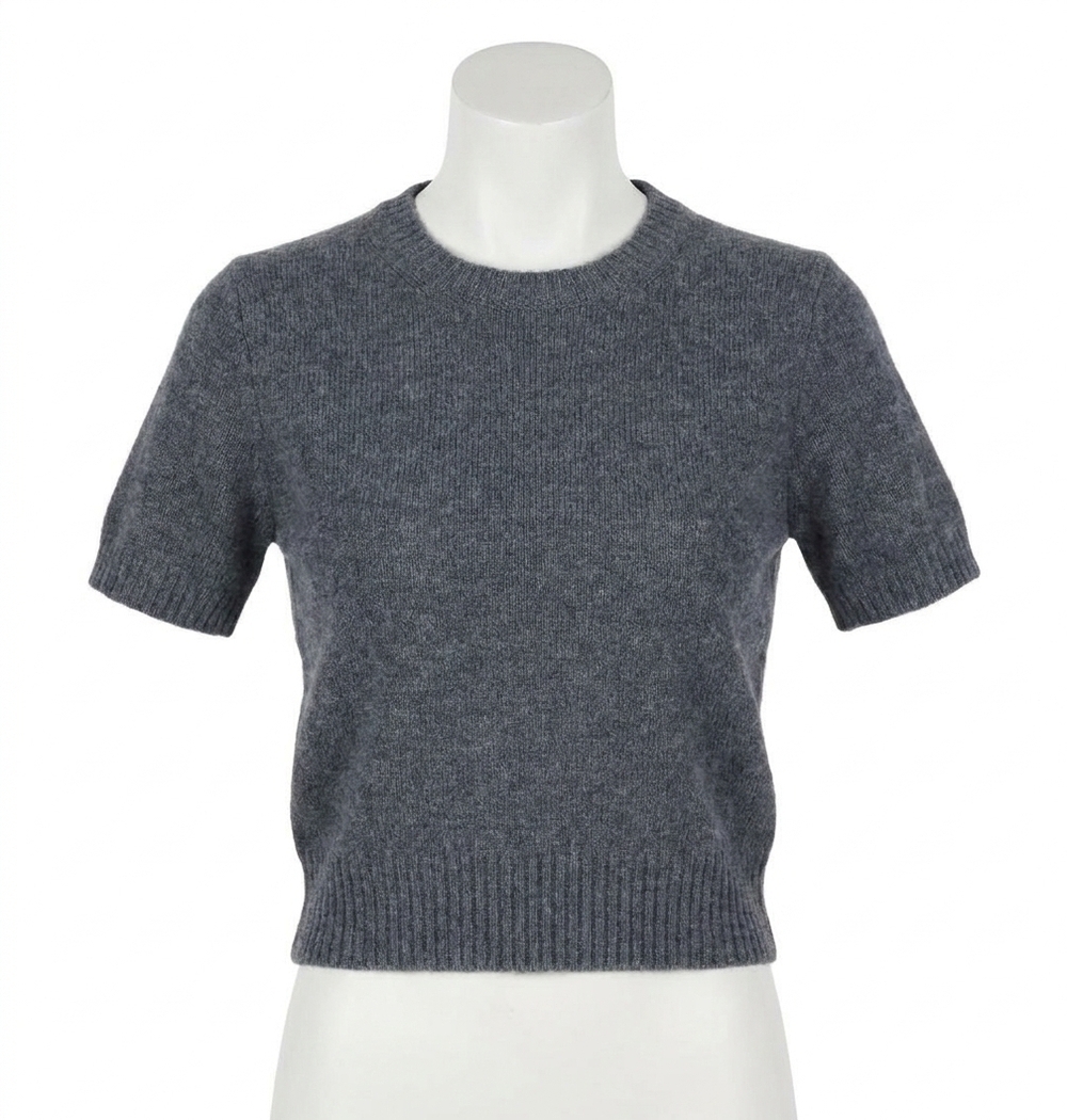 NEW JOE'S JEANS steph shrunken short sleeve sweater in charcoal